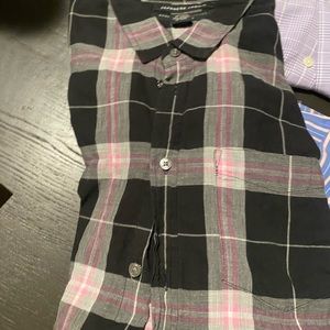 MARC by Marc Jacobs black pink and white paid button down long sleeve shirt